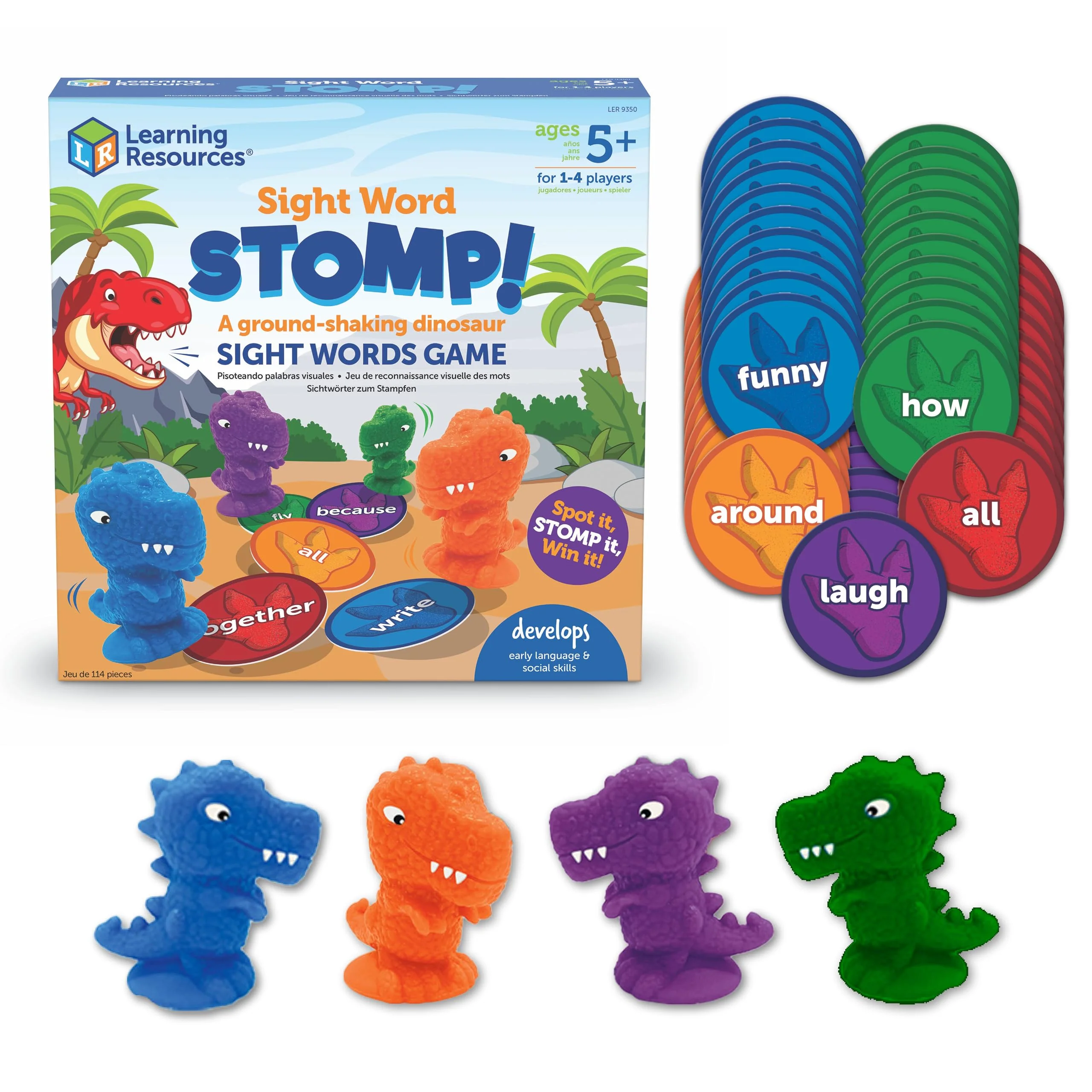 Specialty Sight Word Stomp Educational Indoor Games Preschool Alphabet Toddler Brain Toys Toddler Preschool Learning 114 Pieces Age 5 Contemporary