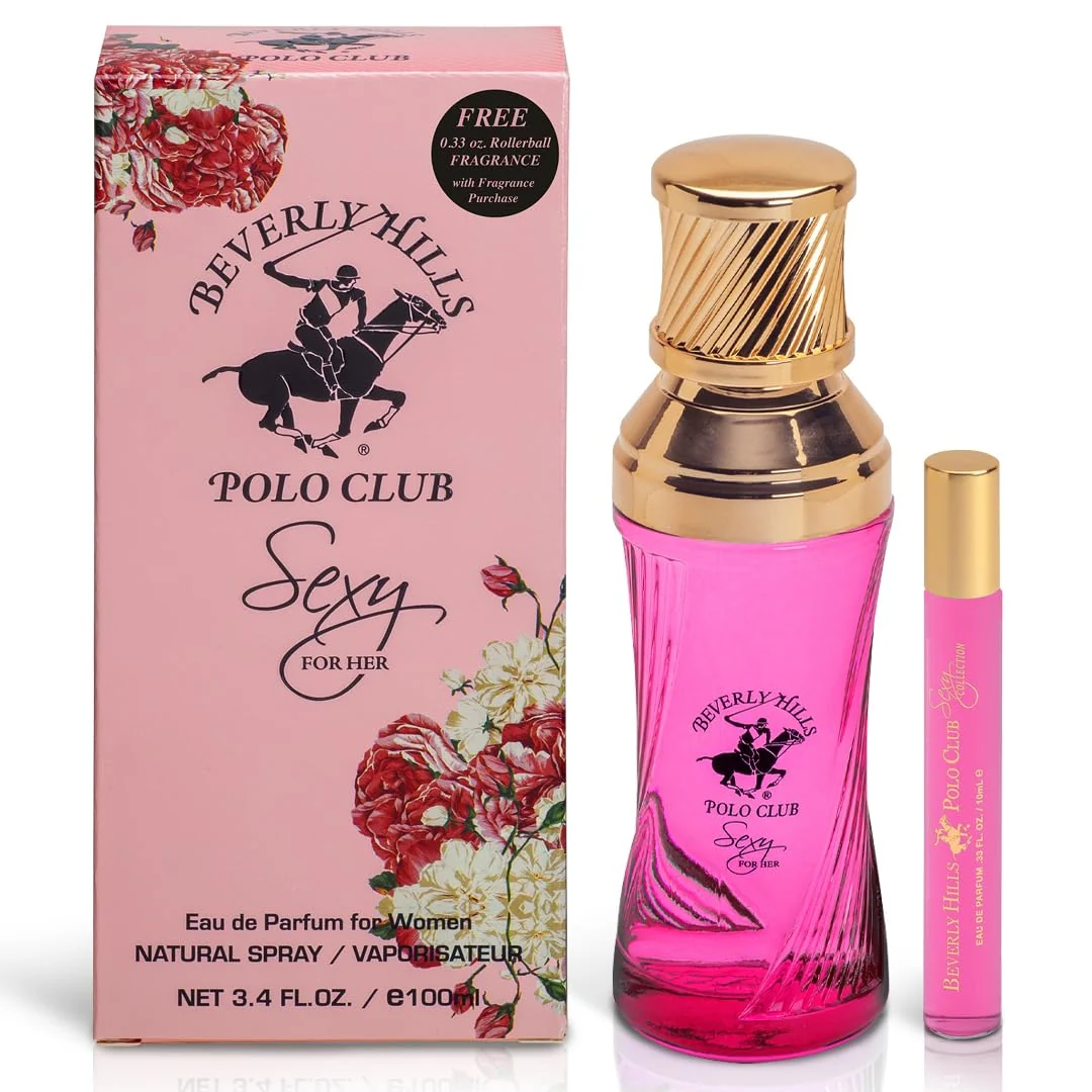 Top-Quality Beverly Hills Polo Club Sexy for Her – Eau de Parfum Spray 3.4 fl oz Fresh Floral Perfume with Citrus Jasmine Rose Notes Packaging May Vary Authentic