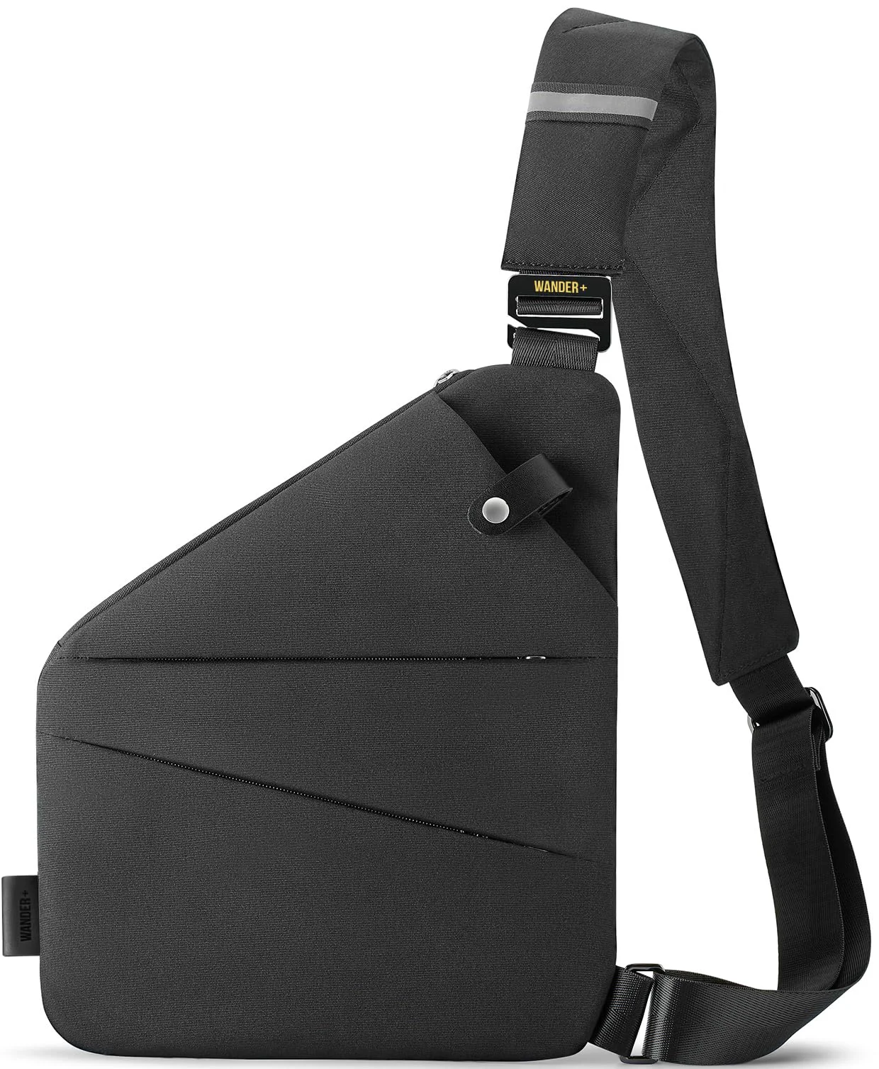 Carefully Designed WANDER PLUS Anti Theft Crossbody Bag Shoulder Bag Anti-theft Design for Travel Sport Work Black Consistent