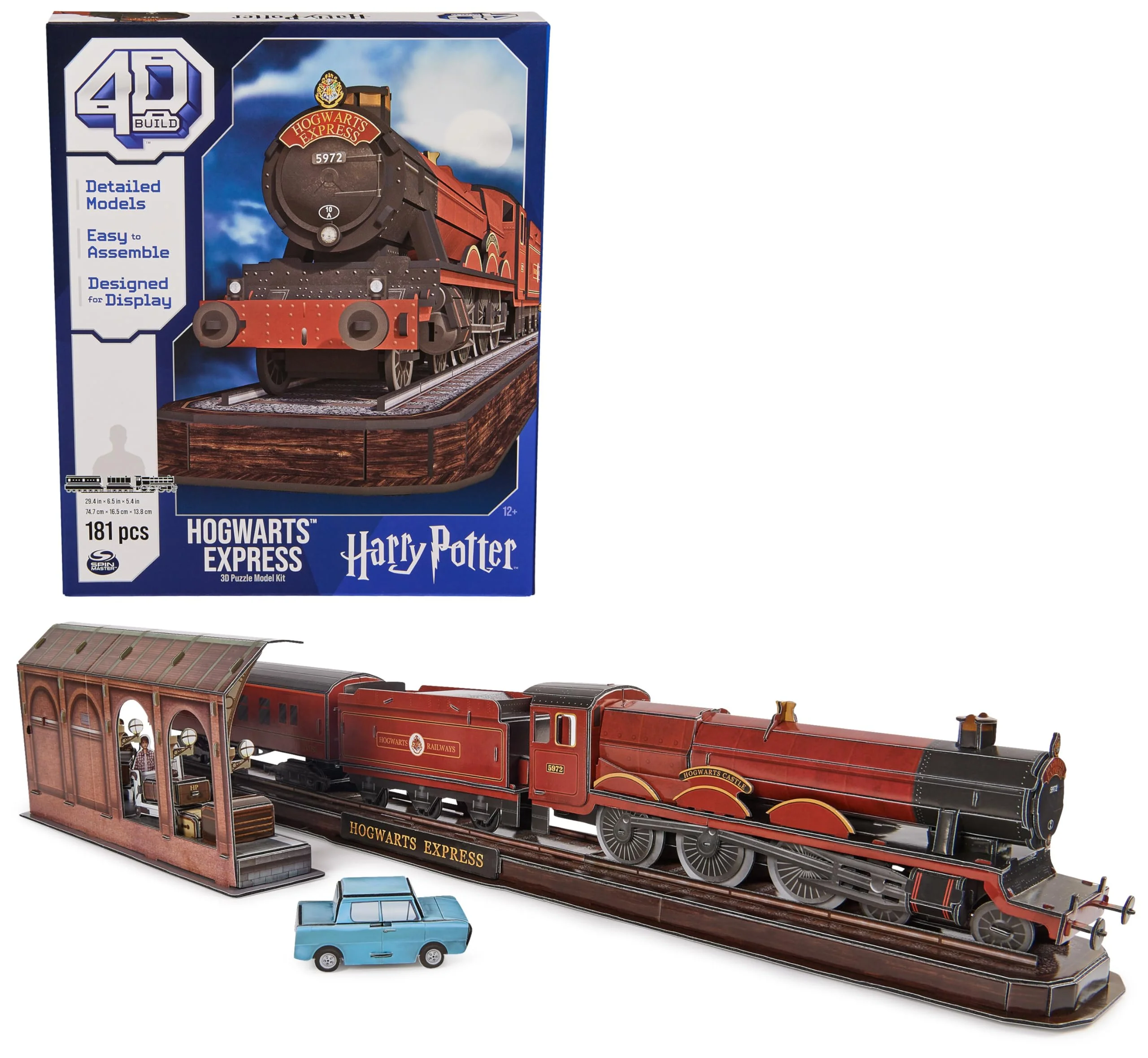 Certified 4D Build Harry Potter Hogwarts Express 3D Puzzle Model Kit 181 Pcs 2.5 Ft Wide Harry Potter Gifts Desk Decor 3D Puzzles for Adults Teens 12 Pure