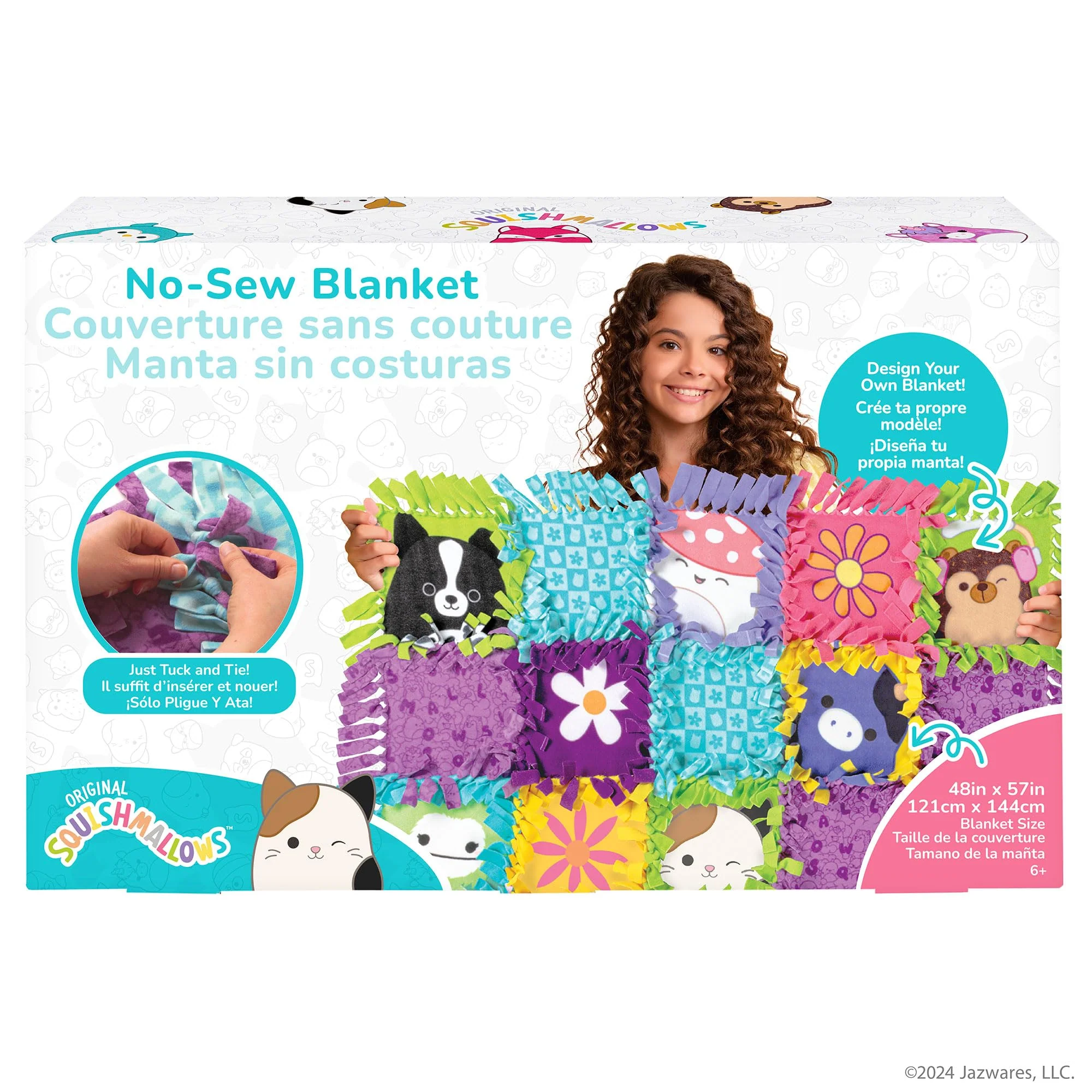 Outstanding Fashion Angels Squishmallows No-Sew Blanket Kit Set Includes Assorted Polar Fleece Squares I Craft Activity for Girls Boys Casual