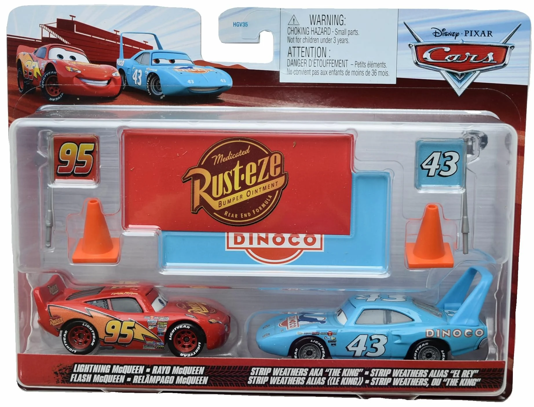 Solid Disney Pixar Cars Lightning McQueen and The King Reusable