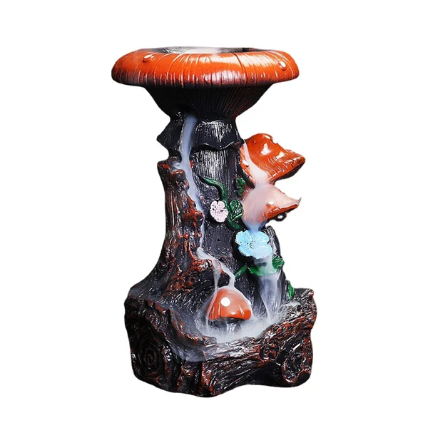 Official Maxbell Creative Backflow Incense Burner Mushroom Figurine for Home Office Indoor Pure