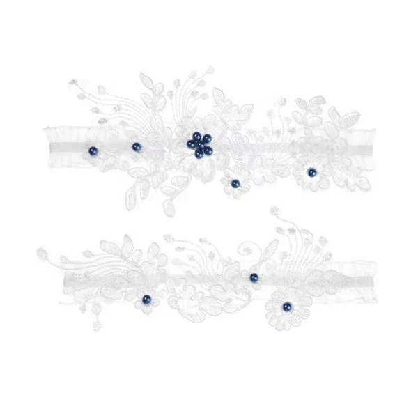 Versatile Maxbell 2 Pieces Bridal Wedding Garter Costume Accessories Faux Pearls for Party Blue L Sustainable