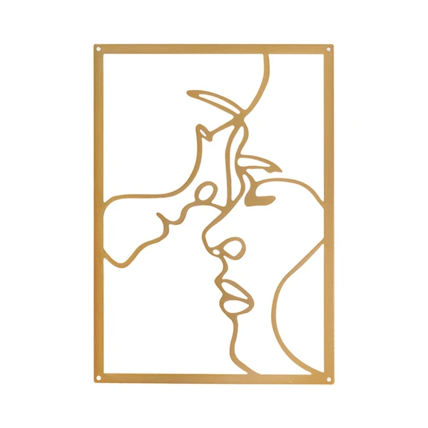 High-Grade Maxbell Metal Wall Art Decor Woman Silhouette Minimalist Facial Line Decoration StyleD Official