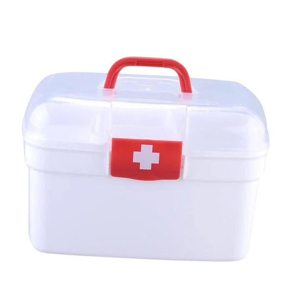 Trusted Maxbell Family First Aid Medical Box Container with Handle Portable for Car Family L Convenient