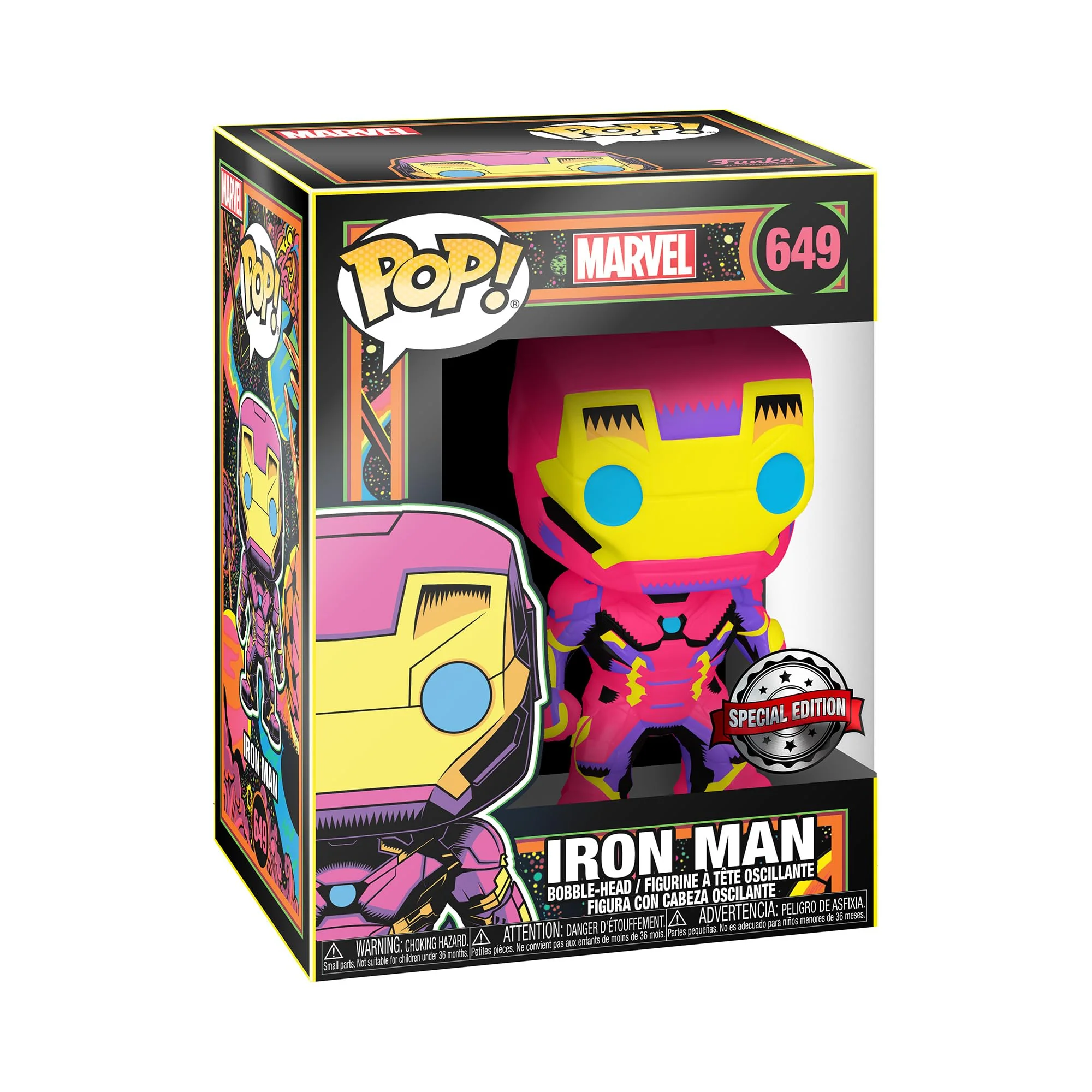 Superior Funko 48846 Marvel Black Light Iron Man Collectable Toy Multicolour Breathable