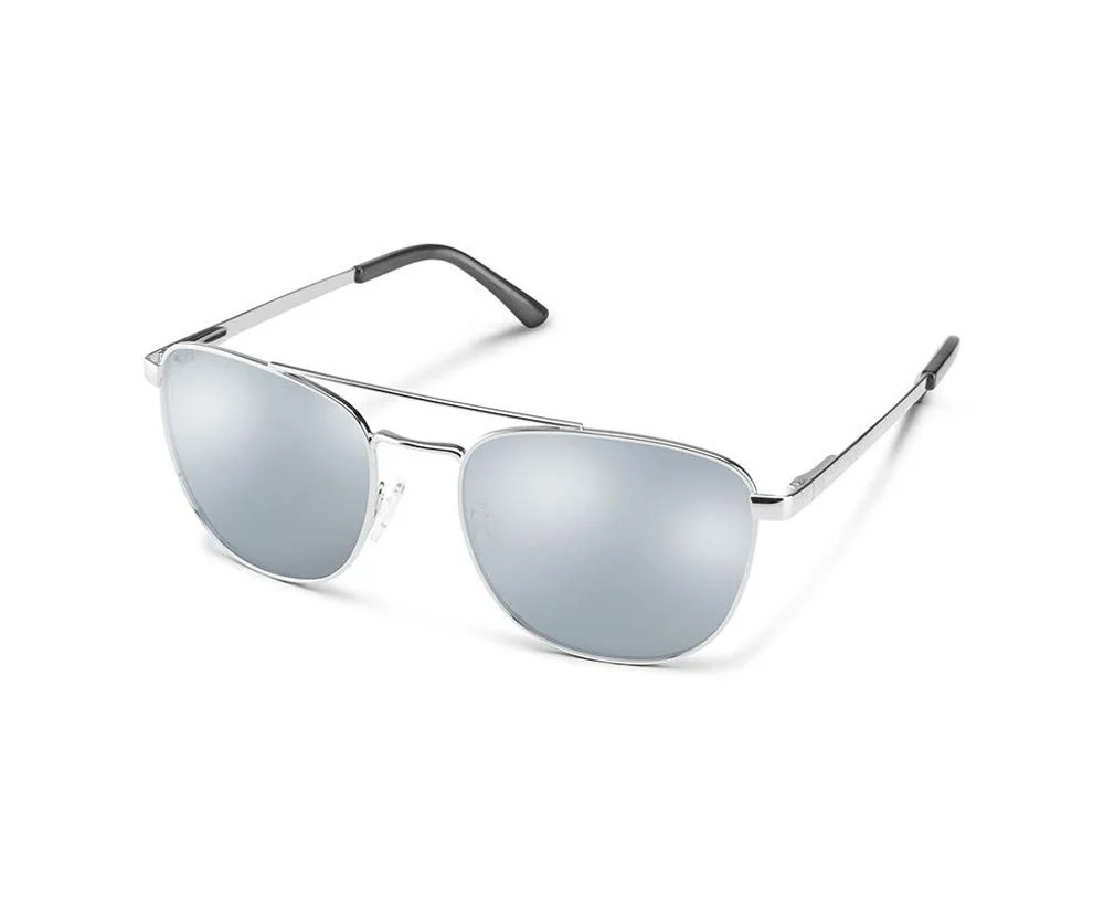 Consistent Suncloud Fairlane Polarized Sunglasses in Matte Silver with Silver Mirror 54mm Expertly Made