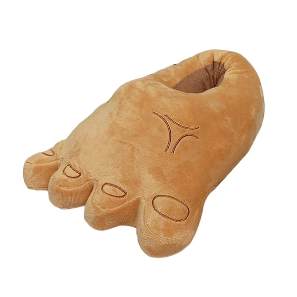 Certified Maxbell Big Feet Slippers Soft Plush Winter Warm House Shoes Home Slippers Khaki Outstanding