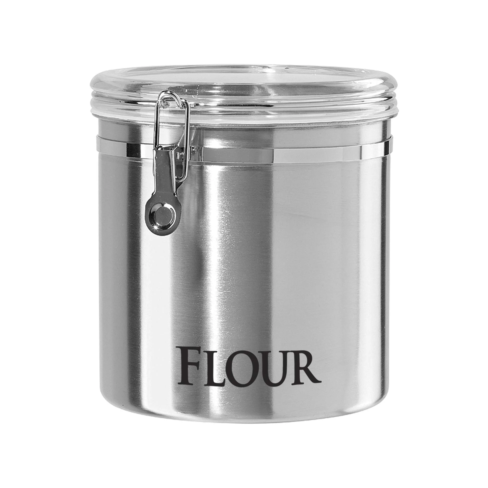 Consistent Oggi Jumbo 8 Stainless Steel Flour Clamp Canister - Airtight Food Storage Container I for Kitchen Pantry Storage of Flour or other Bulk Dry… Dependable