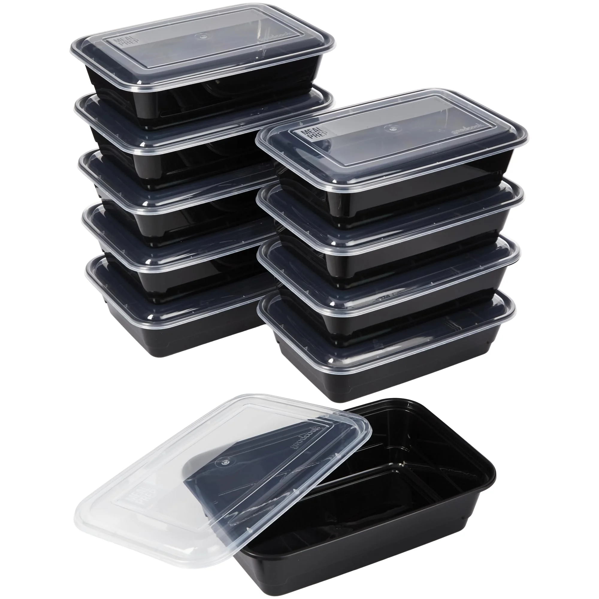 Trusted GoodCook Meal Prep Containers Single Compartment 10-Pack BPA- Reusable Food Storage Black Microwave zer Safe Stackable Meal Prep… Official