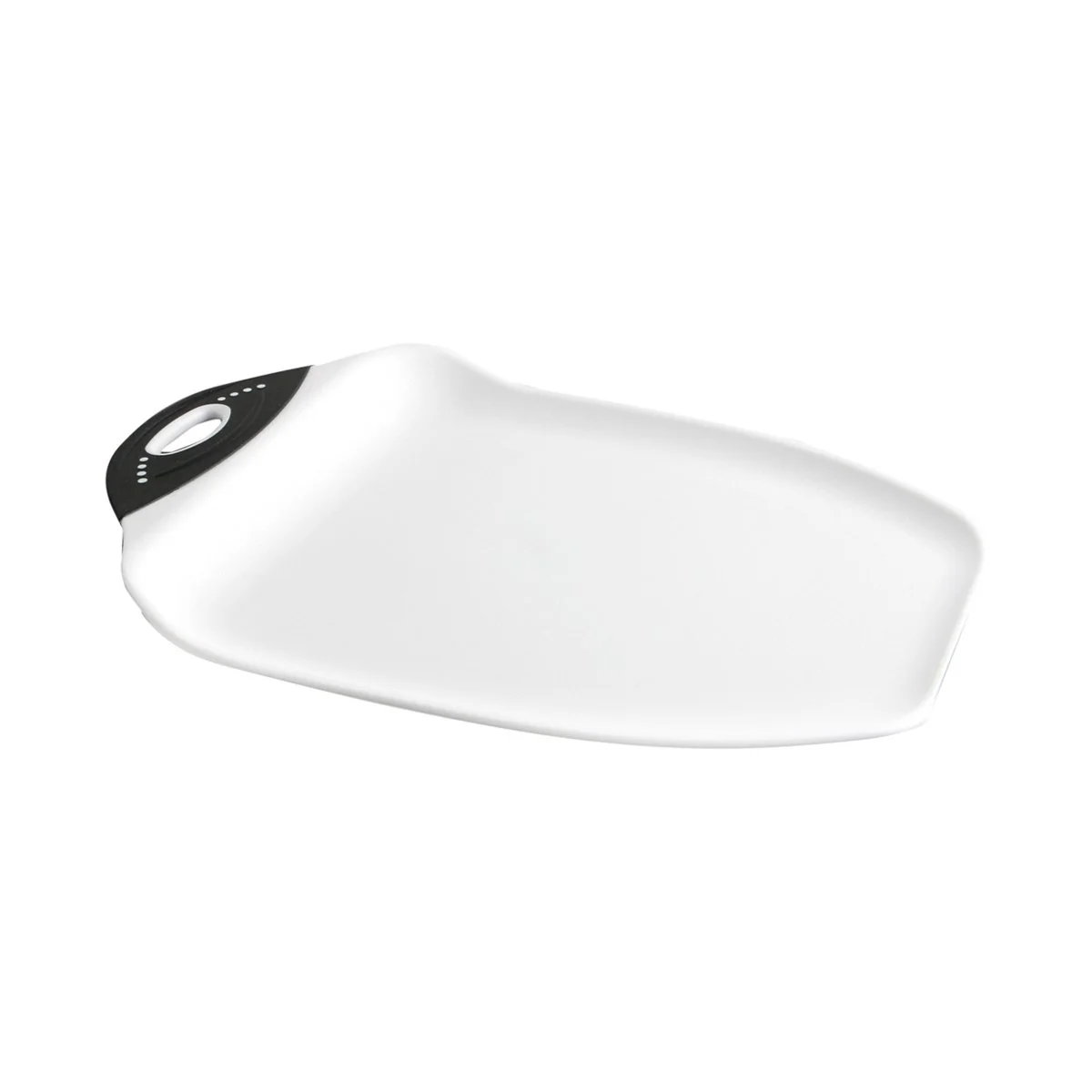 Trendy Dexas Chop Scoop Cutting Board 9.5 by 13 inches White with Black Handle Enhanced