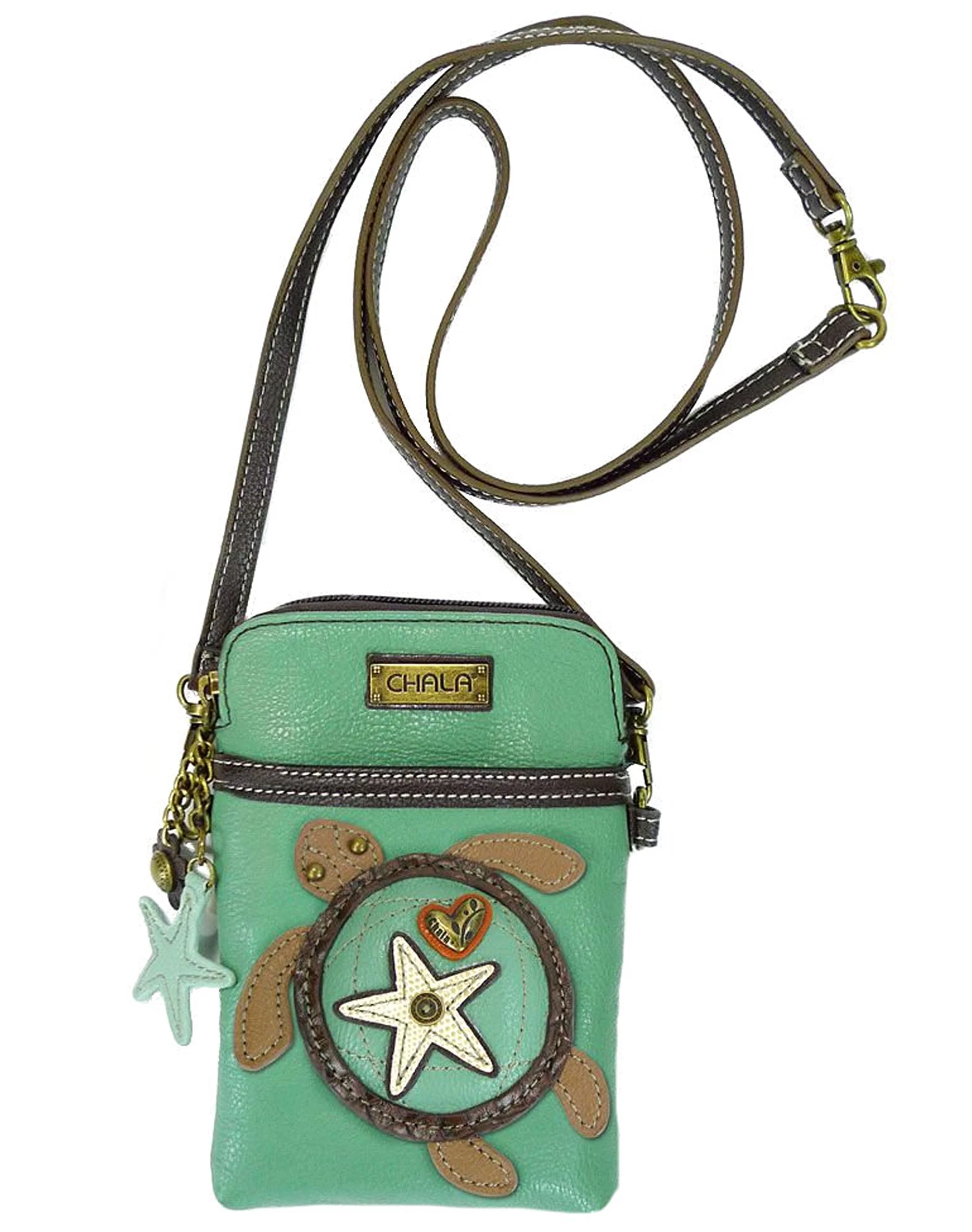 Original Design Chala Sea Turtle Cellphone Crossbody Handbag - Convertible Strap Fine