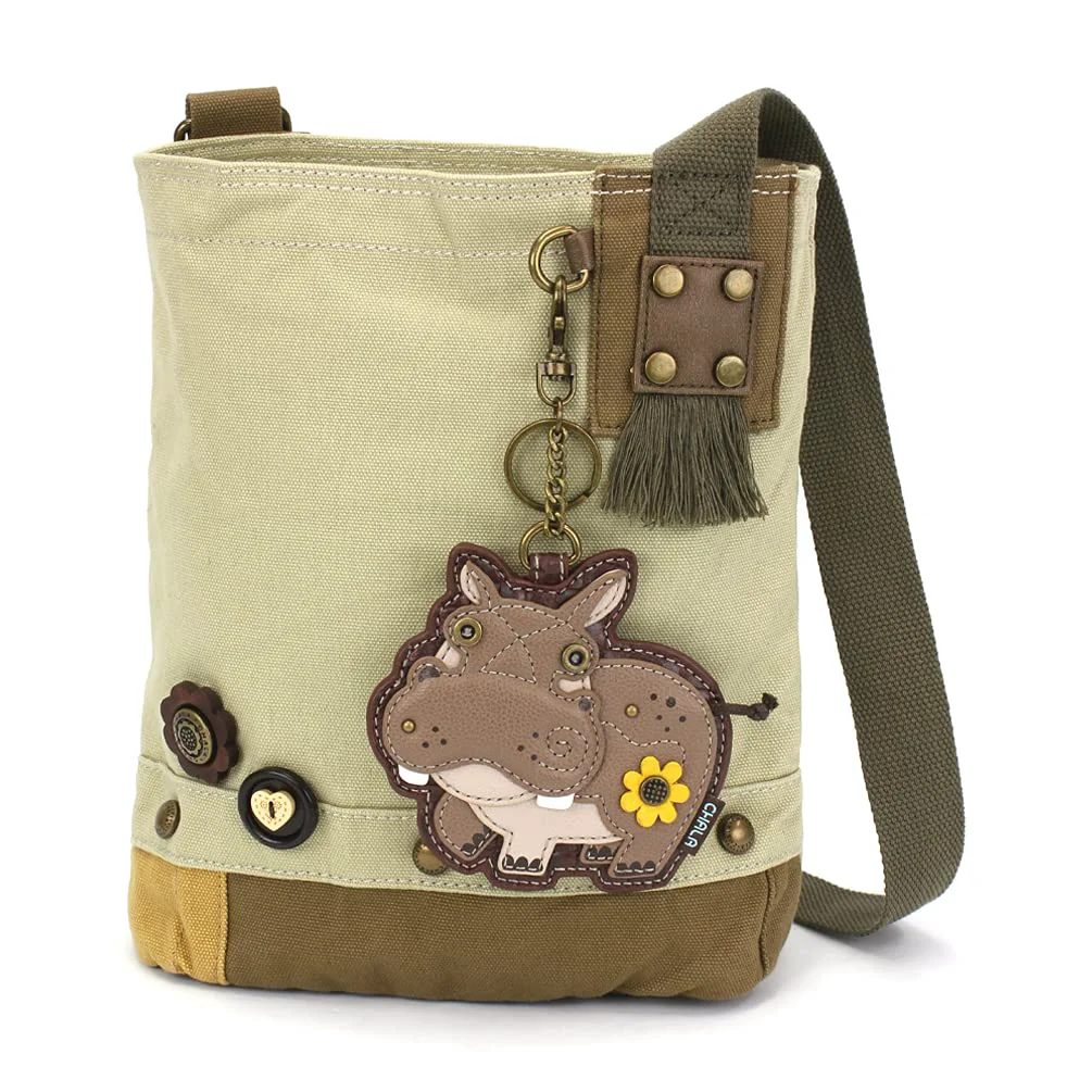 World-Class Chala Women Handbag Patch Crossbody - Hippo - Sand Modern