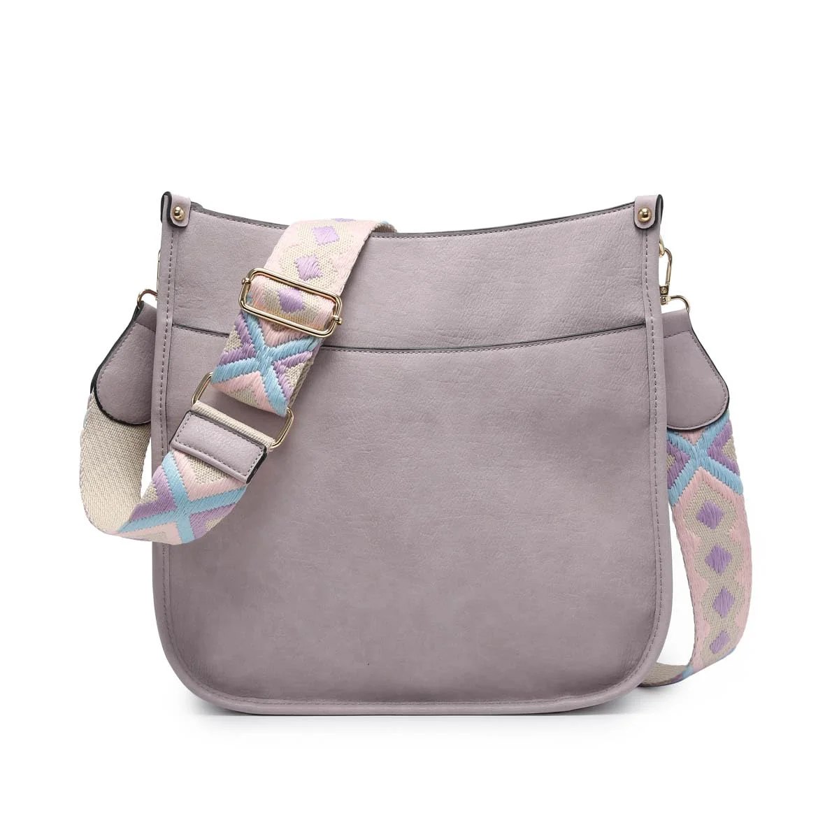 Premium JEN CO. Crossbody Bags for Women Trendy Vegan Leather Hobo Purses Shoulder Handbags with Wide Adjustable Guitar Strap Dusty Lavender Reliable