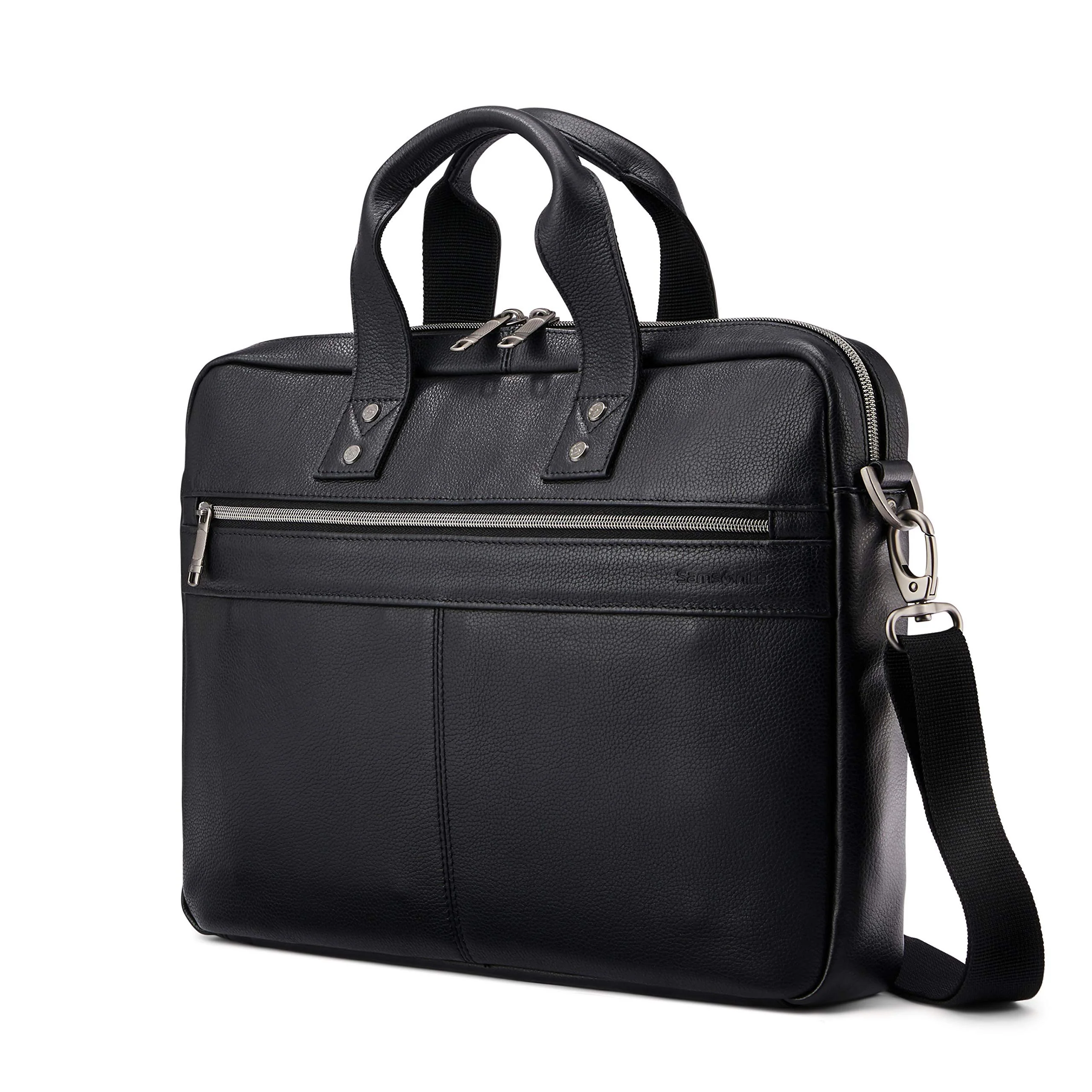 Dependable Samsonite Classic Leather Slim Brief Black One Size Refined