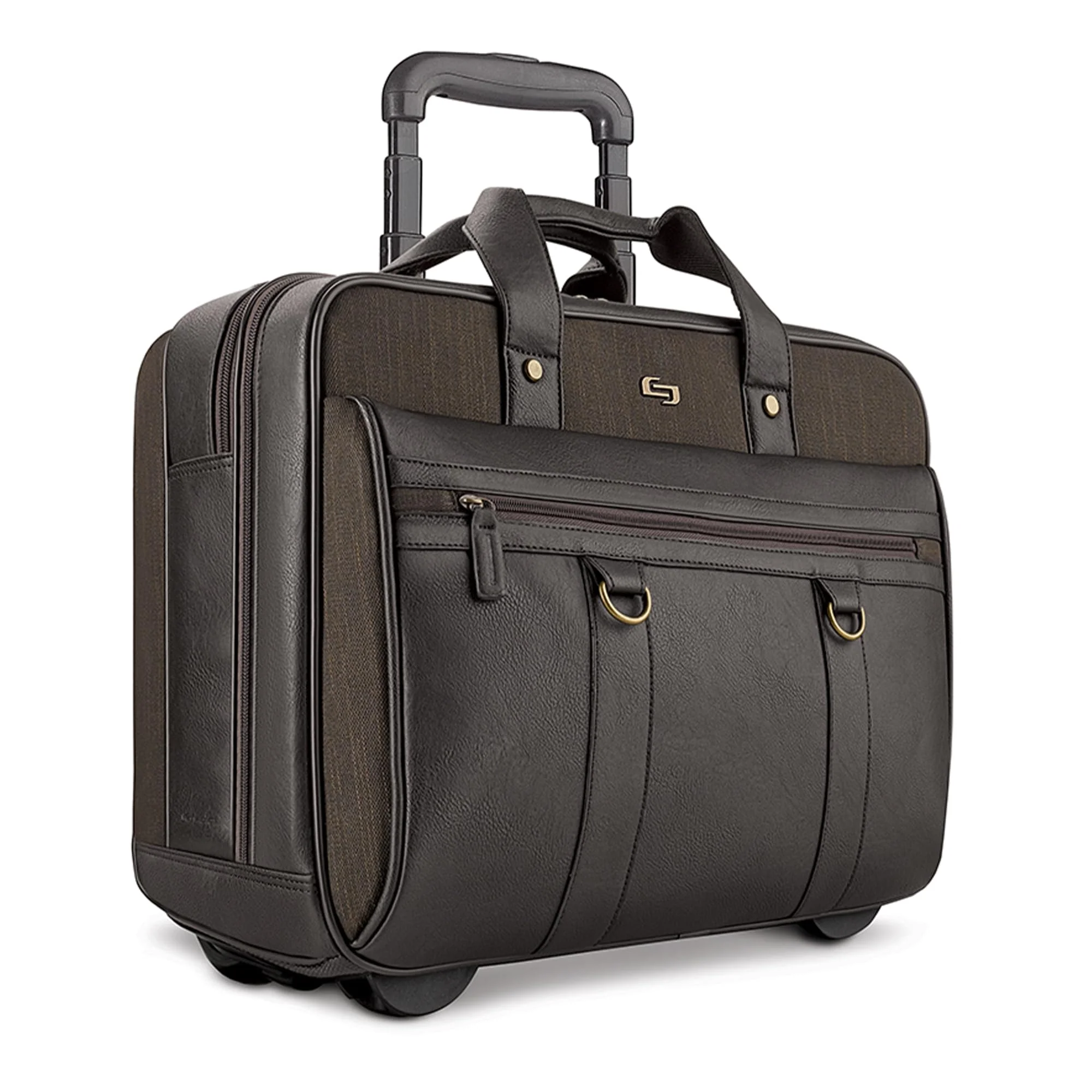 Reusable Solo New York Macdougal Rolling Laptop Bag. Rolling Briefcase for Women and Men. Fits Up to 17.3 Inch Laptop - Espresso Olive Green 14 x 17.8 x Dependable