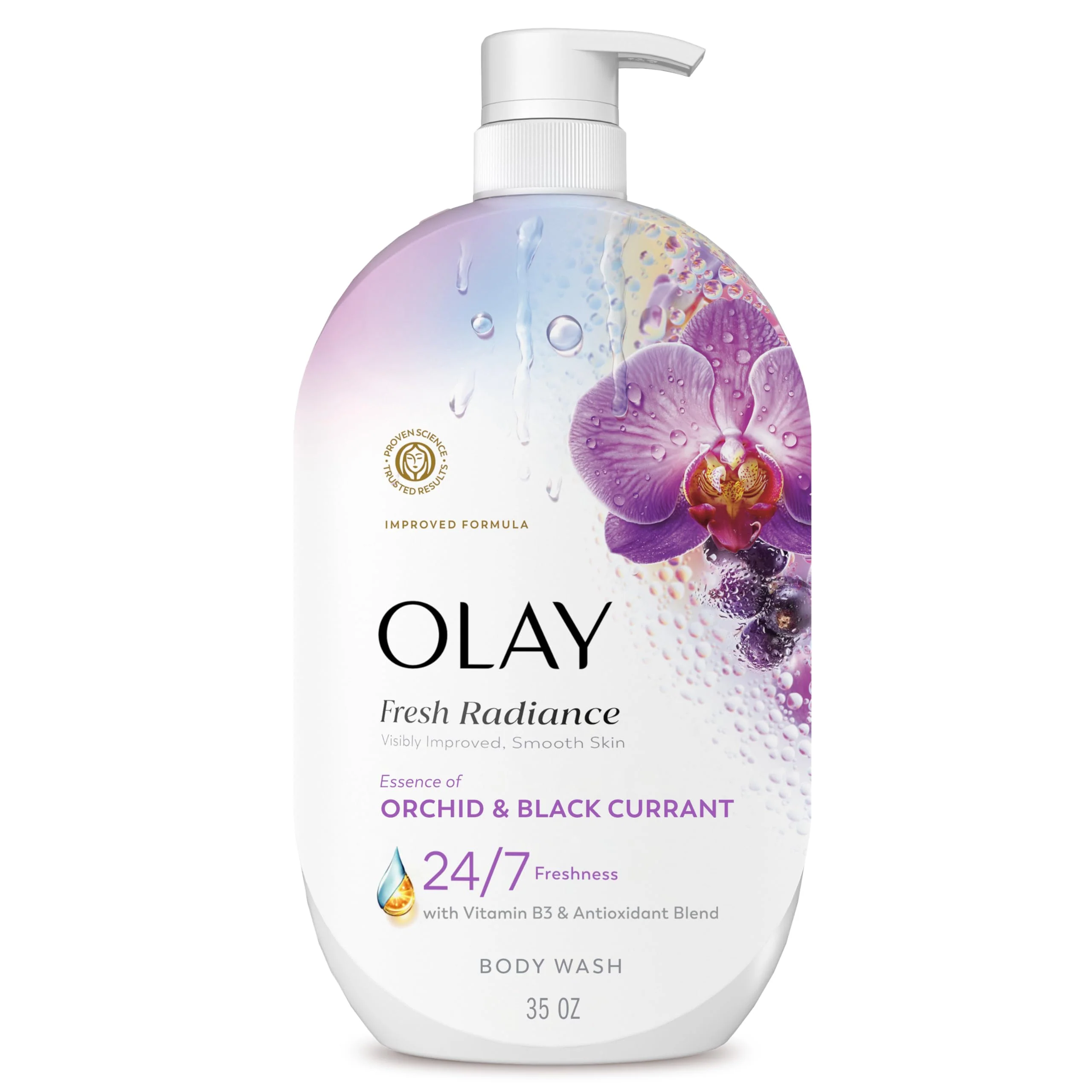 Certified Olay Body Wash for Women Fresh Radiance 24 7 Skin-Loving Freshness Visibly Radiant Plant Based Cleansers Vitamin B3 Antioxidant Blend For All Long-Lasting