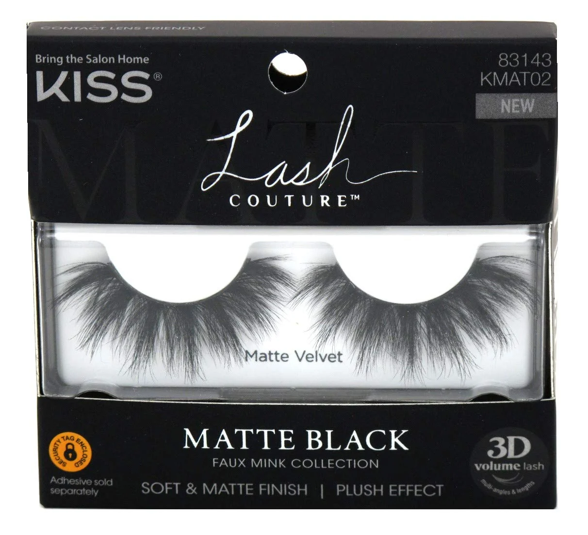 Easy-to-Use Kiss Lash Couture Matte Black Matte Velvet Pack of 6 Carefully Designed