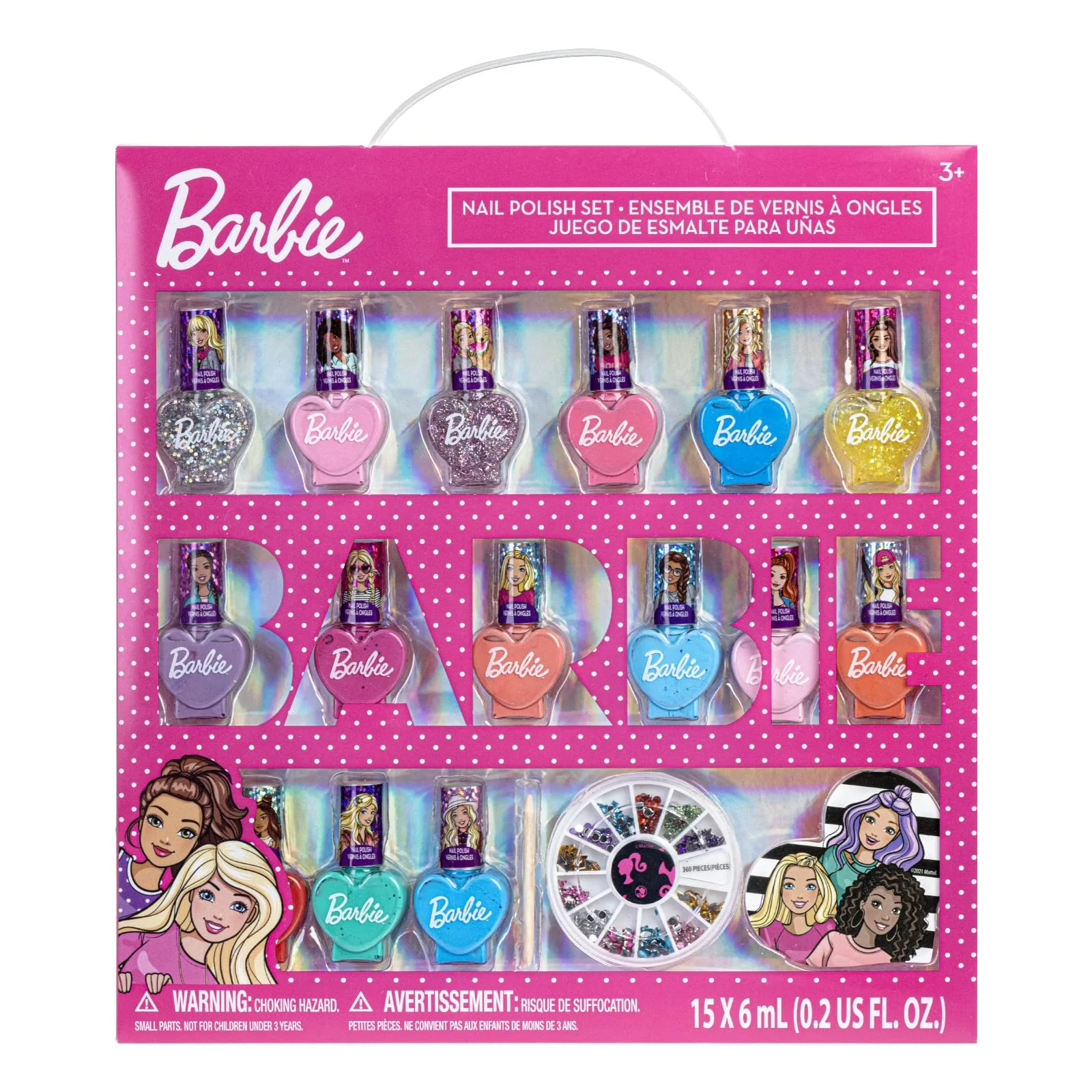 Versatile Barbie Movie 18 Piece Set Kids Water-Based Nail Polish Set Includes Nail Polish Nail Gems Nail File for Age 3 Parties Birthday by Townley Girl Consistent