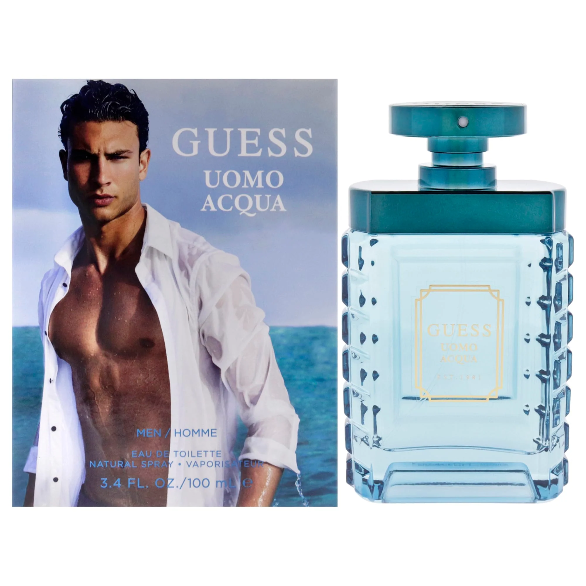 Top-Quality Guess Uomo Acqua Eau de Toilette Cologne Spray For Men 3.4 Fl. Oz. Advanced