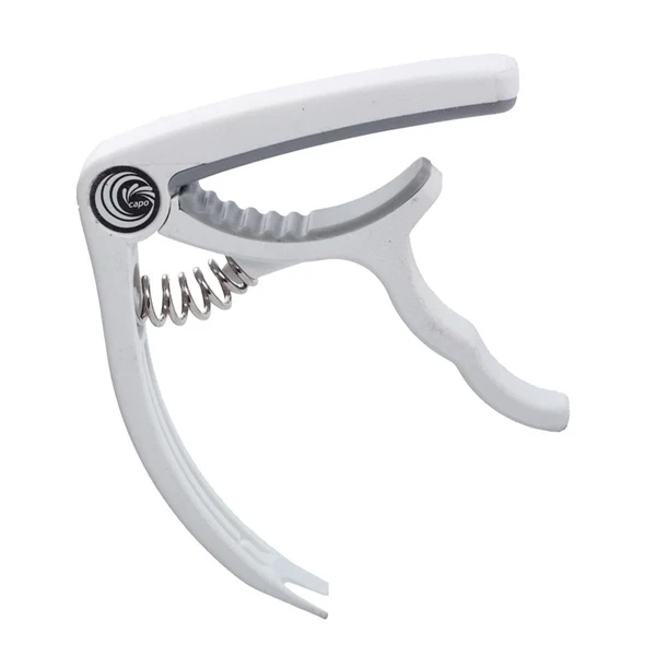 Classic Max Maxb 1 Piece Guitar Capo Tuner Trigger Quick Change Key Clamp White Elegant