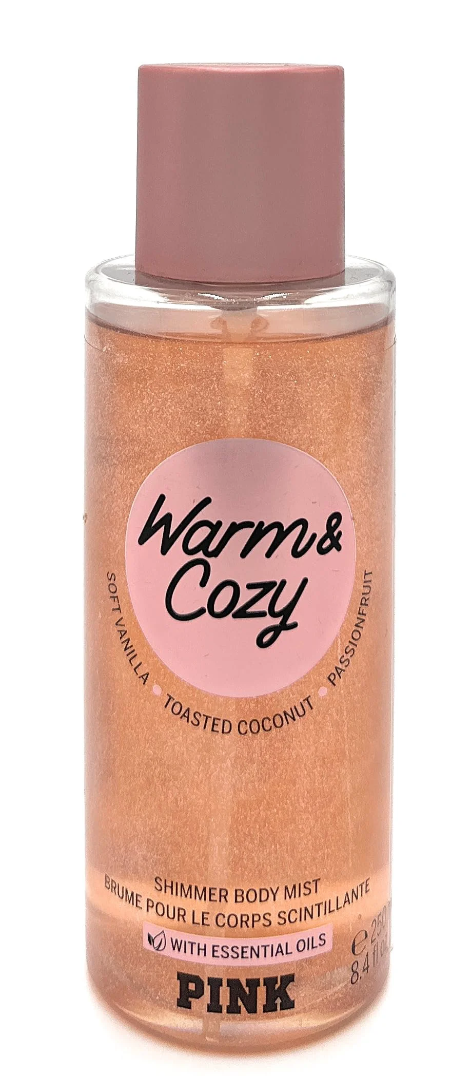 Crafted Victoria's Secret Pink Warm Cozy Shimmer Scented Body Mist 8.4 Fluid Ounce Spray Fine Crafted