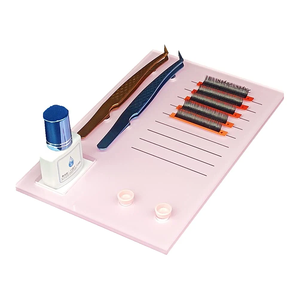 Selected Acrylic Eyelash Grafting Pallet Lash Tile holder Bigger Size Glue Cups Eyelash Extensions Storage Gasket Pads with Magnetic Suction for 2 Tweezers Fast