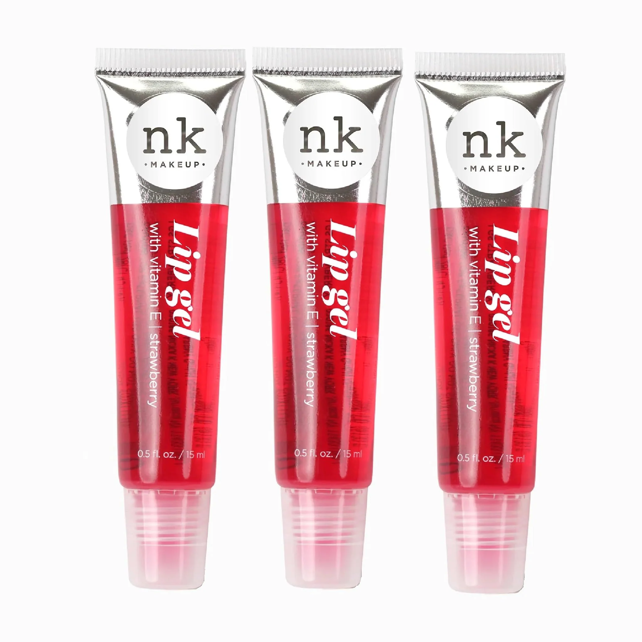 Premium NICKA K NEW YORK Lip Gel Hydrating Lightweight Glides on Effortlessly Non Sticky Finish Lip Gel Colors Strawberry 3 Pack Effective