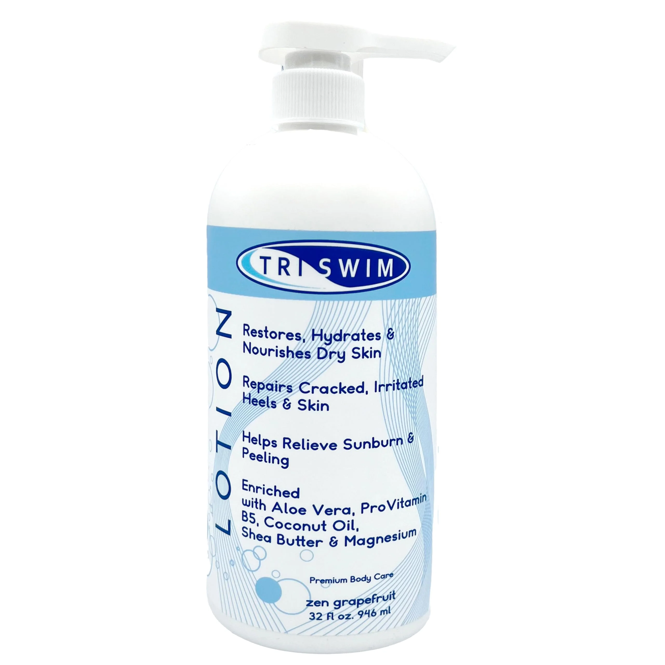Advanced TRISWIM Swim Lotion 32oz with Pump After Swim Lotion for Dry Itchy Skin Neutralizes Chlorine Bromine Saltwater Deep Moisturizing Formula Eco-Friendly