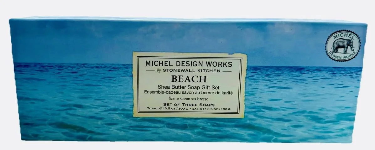 Relaxed Michel Design Works Beach Triple Soap Gift Set 3 Bars Detailed