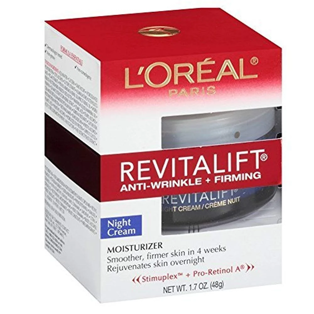 Classic L'O Paris RevitaLift Anti-Wrinkle Firming Night Cream Moisturizer 1.7 oz Pack of 3 Elegant