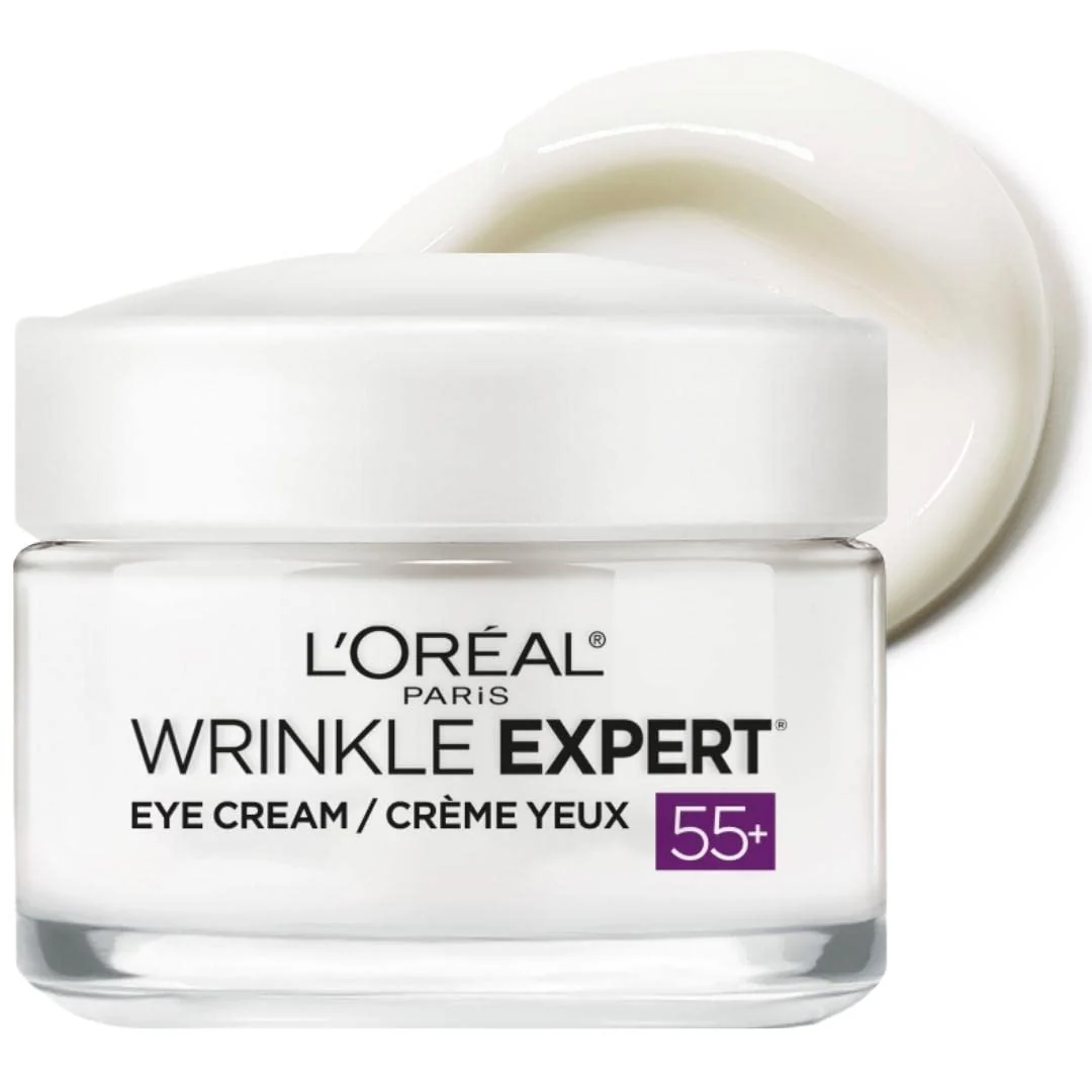 Sophisticated L'O Paris Wrinkle Expert 55 Anti-Wrinkle Eye Cream with Calcium Reduce Crow's feet 0.5 Oz Natural