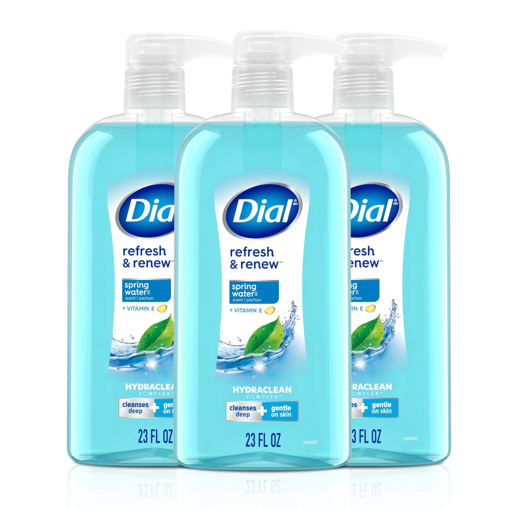 Smart Dial Body Wash Refresh Renew Spring Water 23 Fl Oz Pack of 3 Hydraclean Complex Vitamin E Gentle Leaves Skin Feeling Nourished Specialty