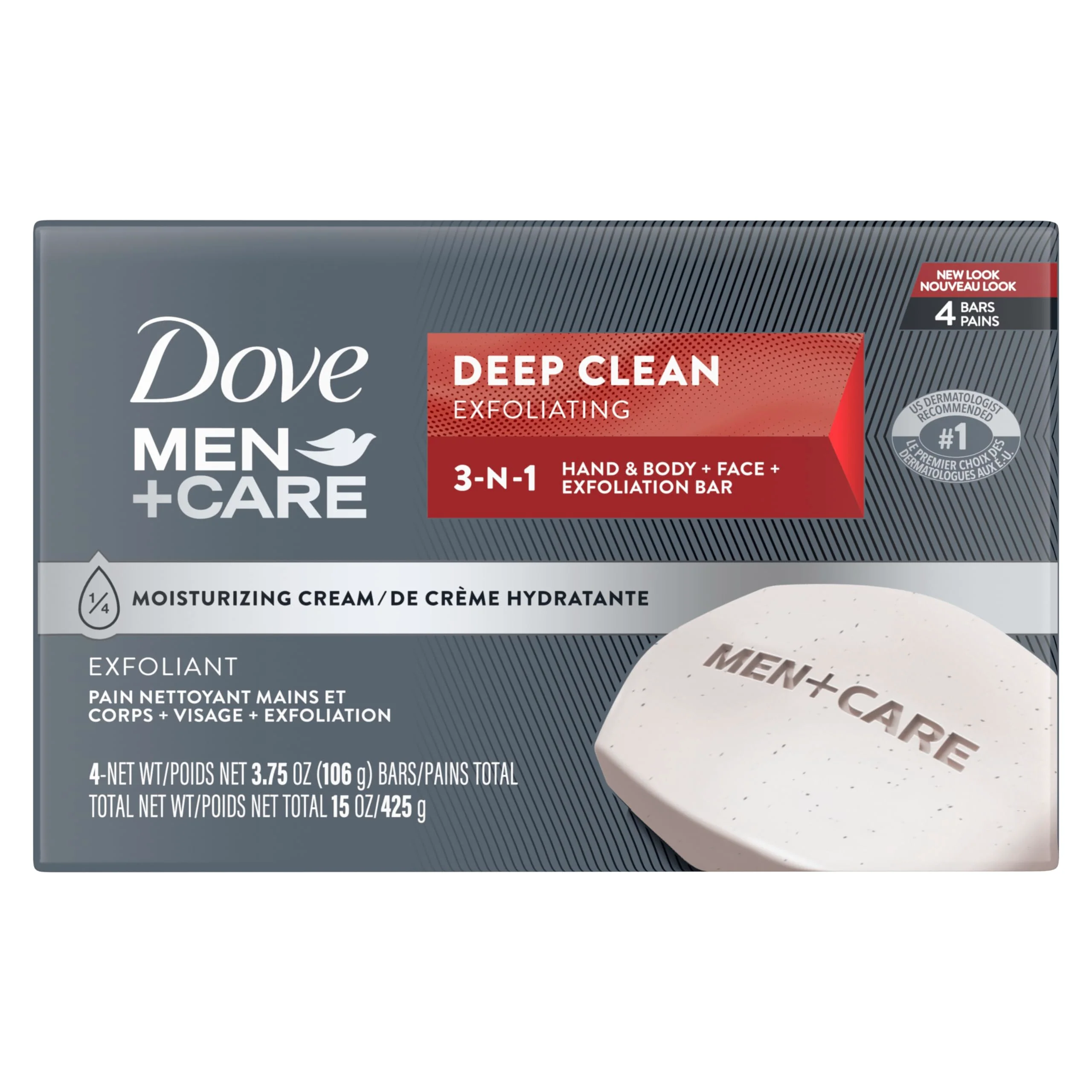 Proven Dove Men Care Men's Bar Soap Deep Clean 4 Bar More Moisturizing Than Bar Soap Effectively Washes Away Bacteria Nourishes Your Skin 3.75 oz High-Grade