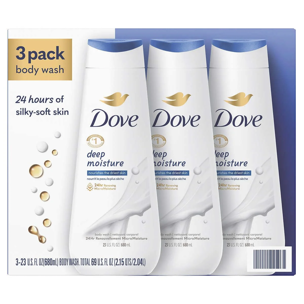 Verified Dove Nourishing Body Wash Deep Moisture 23 Fluid Ounce Pack of 3 Official