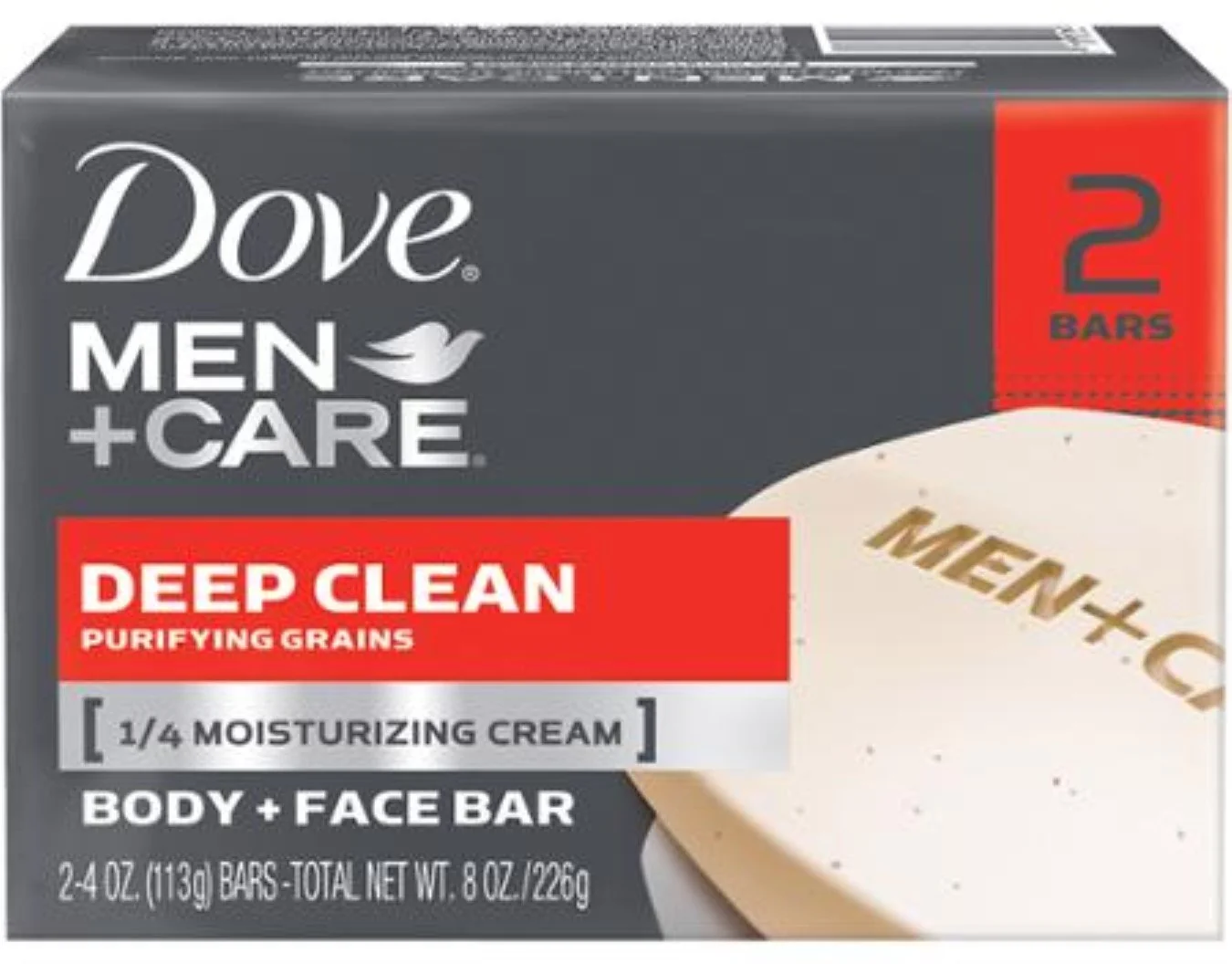 Specialty Dove Men Plus Care Deep Clean Body And Face Bar 4.25 Oz Each 2 Bars Pack of 3 Organic