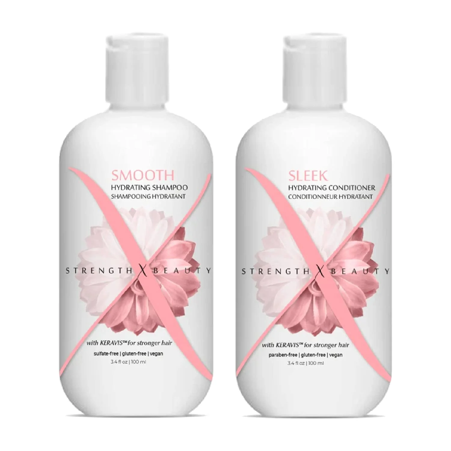 Stylish Strength x Beauty - 2 pc. Discovery Set Smooth Sleek Shampoo and Conditioner 3.4 oz. Try-Me Travel Size Authentic