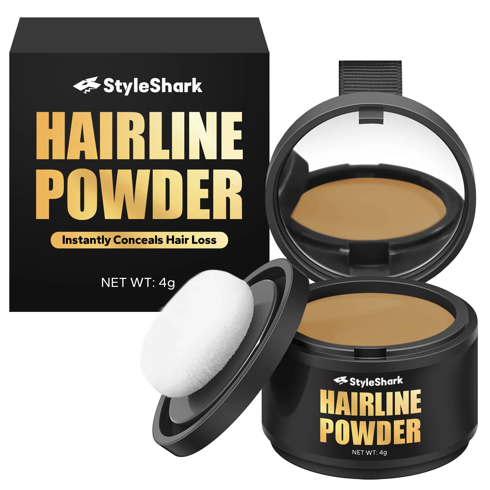 Soft StyleShark Hairline Powder for Women Men - Stain-Proof Touch Up for Thinning Hair Quick Sweatproof Cover Up Sandy Blonde Optimized