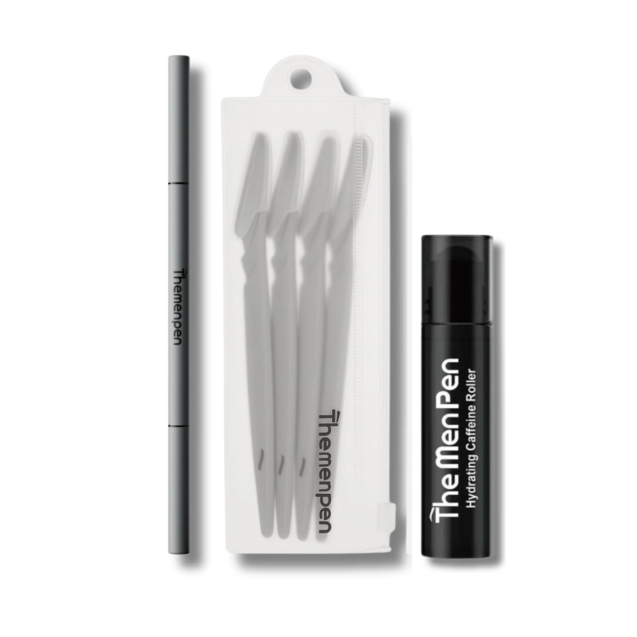 Top-Quality The Men Pen Refresher Kit Eyebrow Beard Hair Filler Caffeine Eye Roller Razor 4-Pack Waterproof Long-Lasting Sweat-Proof Grooming Luxury