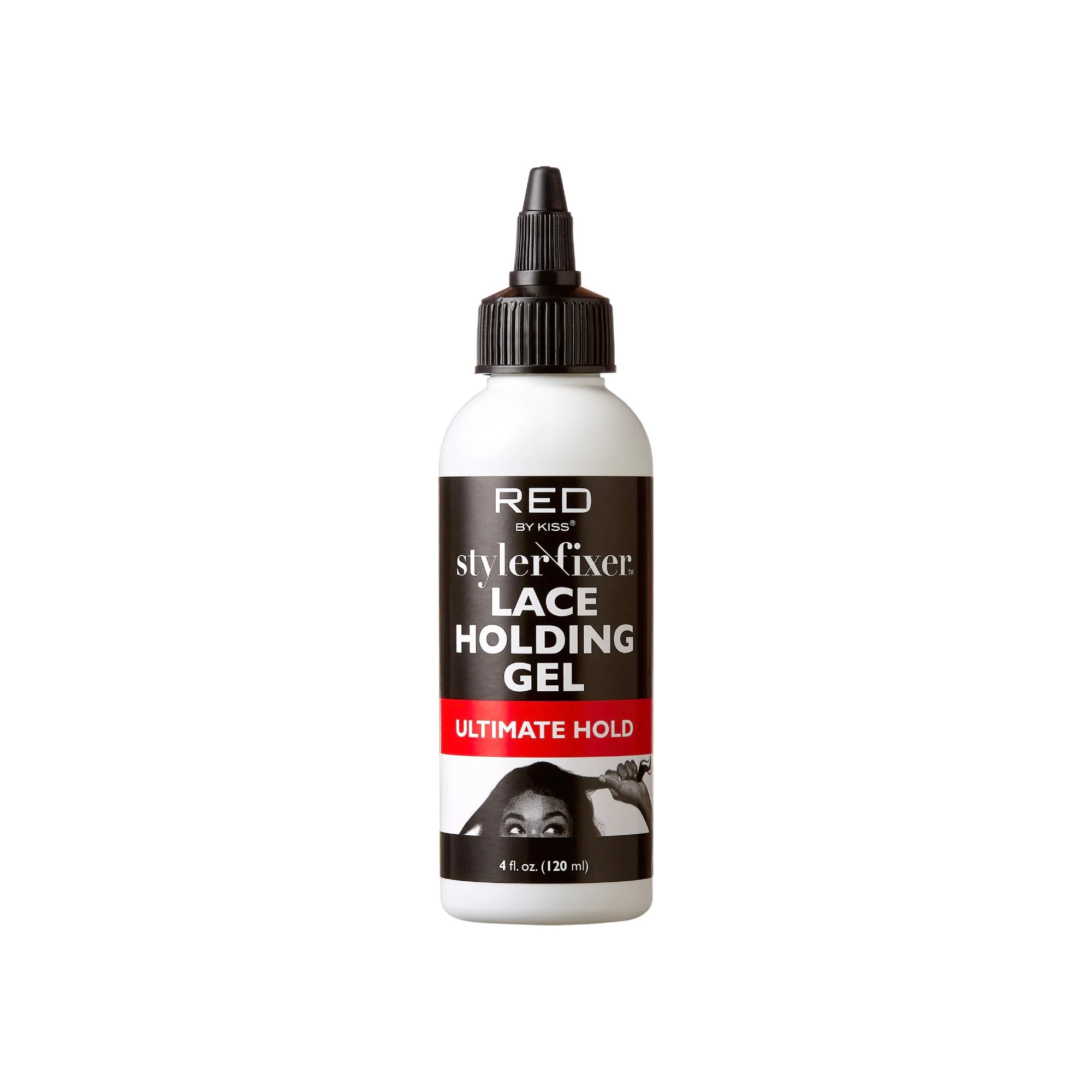 Solid Red by Kiss Styler Fixer Lace Holding Gel Long Lasting 72-Hr Wear Quick-Dry Formula for Seamless Lace Application Scalp Protection Conditioning High-End