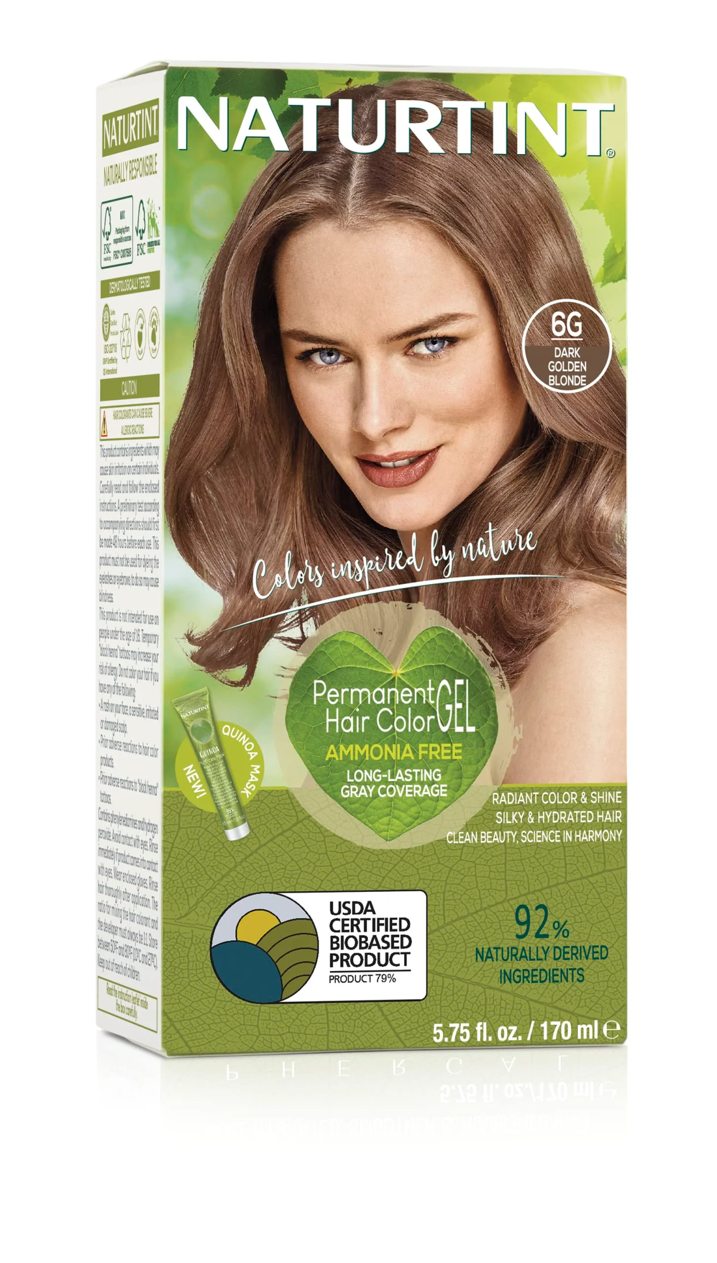Certified Naturtint Permanent Hair Color 6G Dark Golden Blonde Pack of 1 Specialty