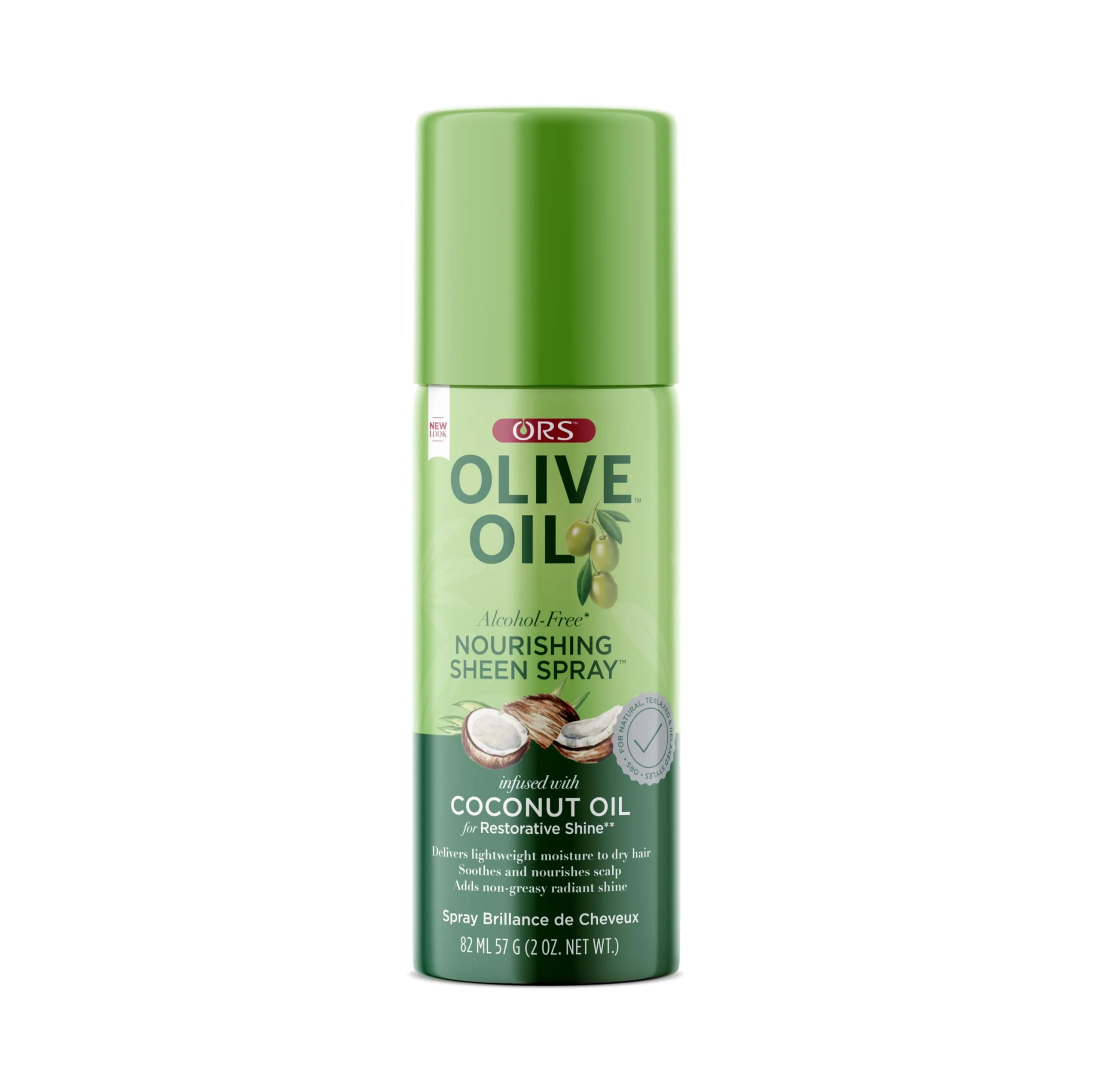 Reliable ORS Olive Oil Nourishing Sheen Spray with Coconut Oil for Restorative Shine 2 Ounces - Travel Size Top-Quality