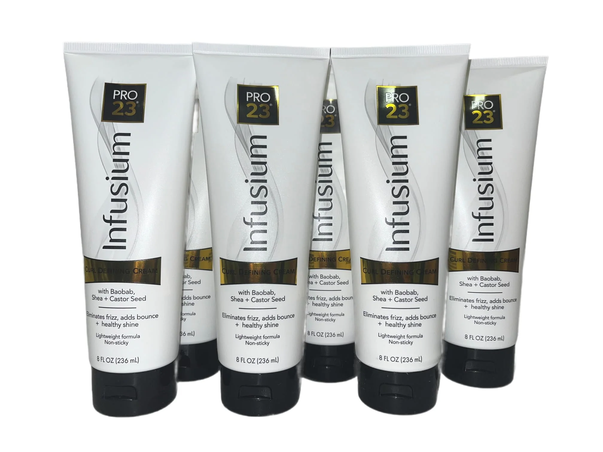Versatile INFUSIUM 23 Curl Defining Hair Cream - Eliminates Frizz and Adds Bounce Shine 8oz. White Pack of 6 Lightweight