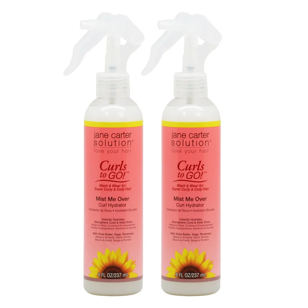 Top-Quality Jane Carter Curls to Go Mist Me Over Curl Hydrator 8oz 237ml Pack of 2 Clean