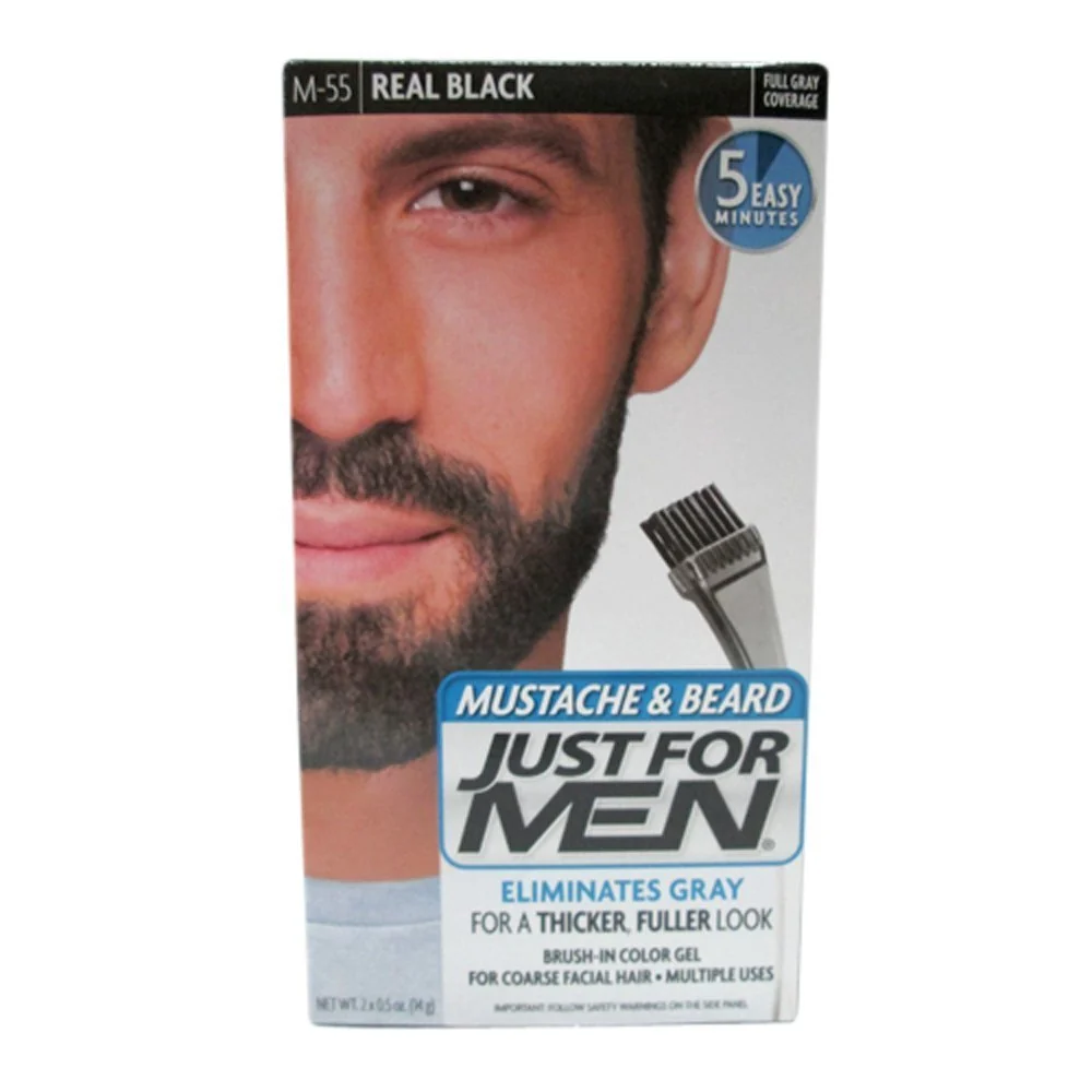 Specialty JUST FOR MEN Color Gel Mustache Beard M-55 Black 1 Each Pack of 2 Functional