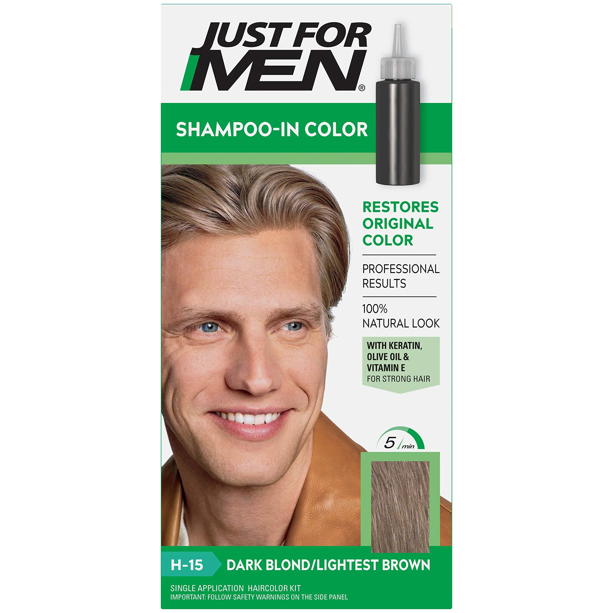 Environmentally Friendly JUST FOR MEN Hair Color H-15 Dark Blond 1 Each Pack of 5 Fashionable
