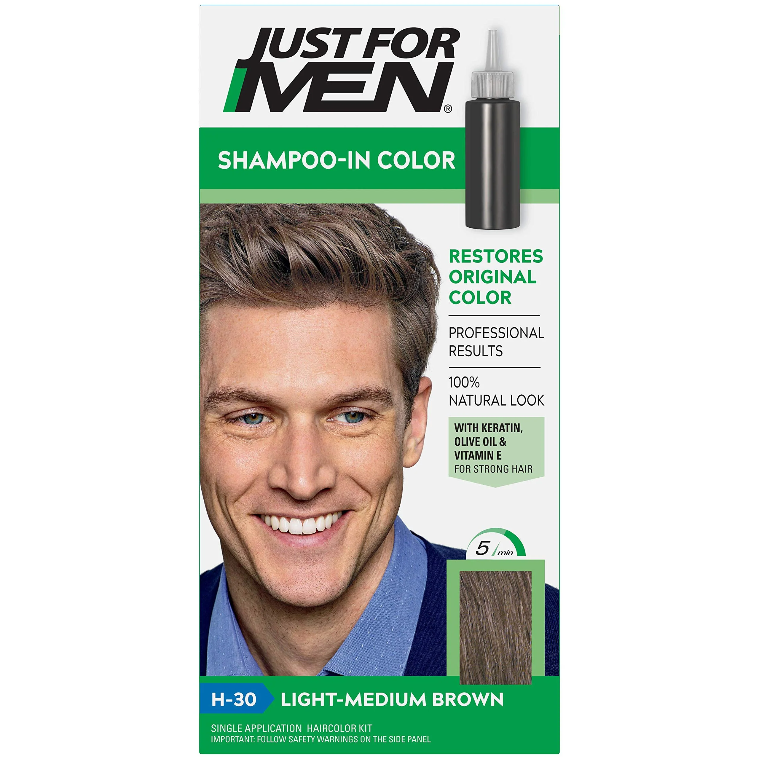 Safe Just For Men Lmed Brwn 3 Size 1ct Just For Men 3 Light-Medium Brown Haircolor Enhanced
