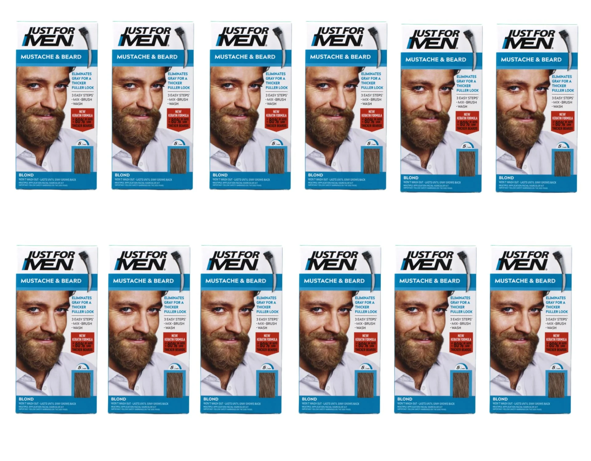 Specialty JUST FOR MEN Mustache Beard Brush-In Color Gel Blond M-10 15 1 Each Pack of 12 Casual