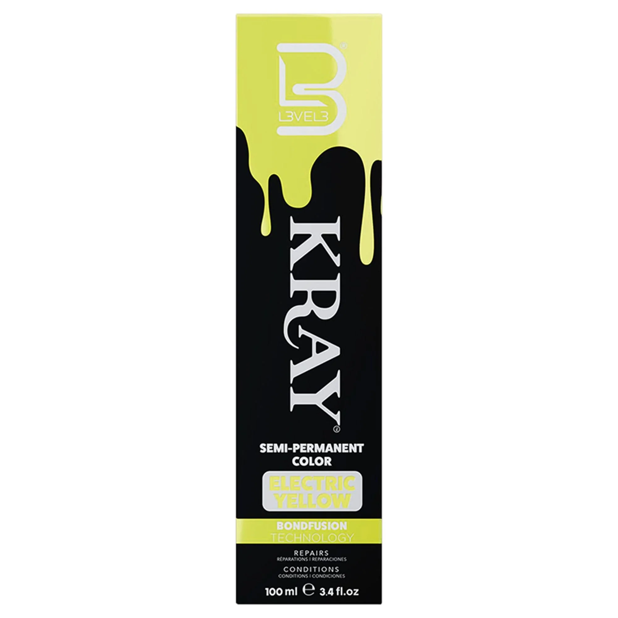 Casual L3 - Level 3 Electric Semi Permanent Hair Color - Vibrant Long Lasting Shine - Argan Oil Protection - 100 ml - Electric Yellow Contemporary
